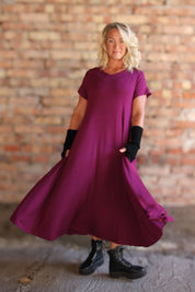 Lilla kjole Ballerina V-hals Caspium Plum