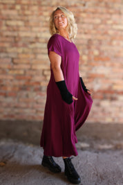 Lilla kjole Ballerina V-hals Caspium Plum