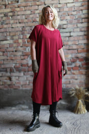Vinröd Klänning Sarah Wine Red