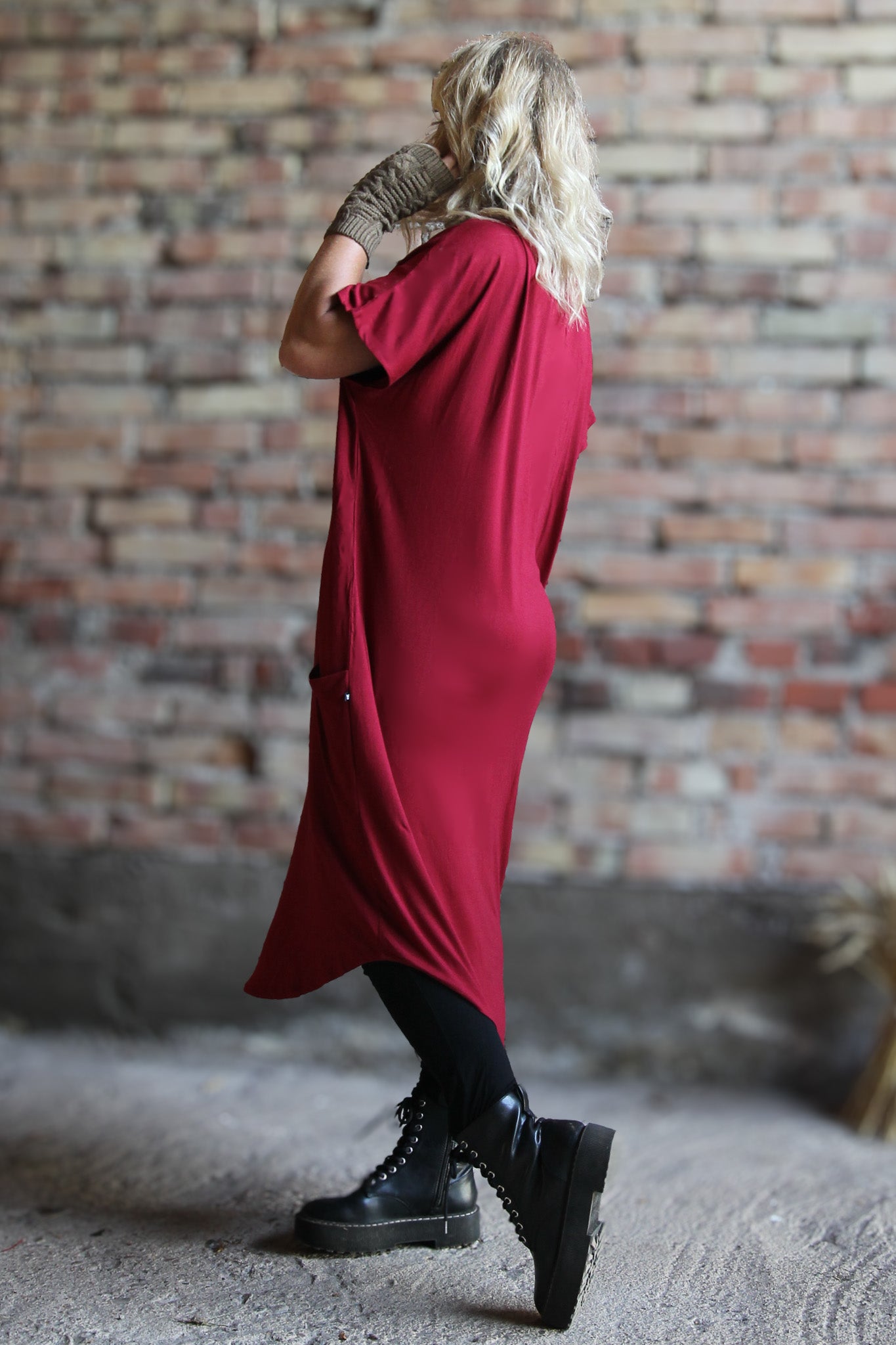 Vinröd Klänning Sarah Wine Red