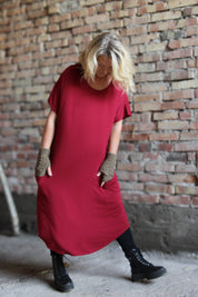 Vinröd Klänning Sarah Wine Red