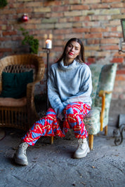 Röd Haremsbyxa Yoggi Christmas Red Base