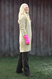 Light Grey/Green Sweater Dress Polo Loose Light Grey Green