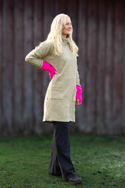 Light Grey/Green Sweater Dress Polo Loose Light Grey Green