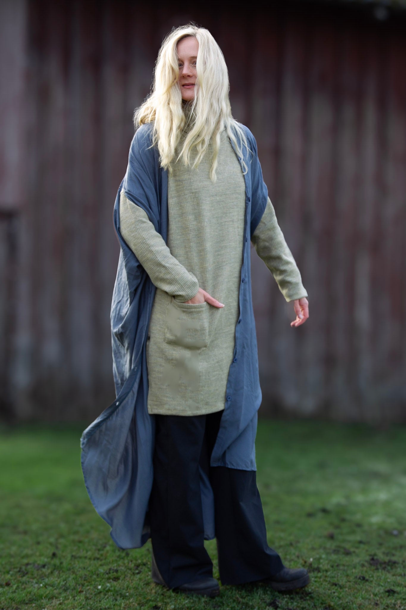 Grå Kaftanklänning Olinda Grey