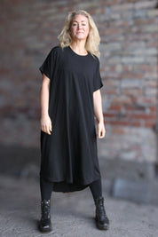 Svart Ribbad Klänning Eveline Black