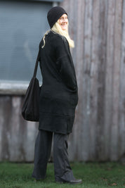 Black Knitted Sweater Dress Backa Black