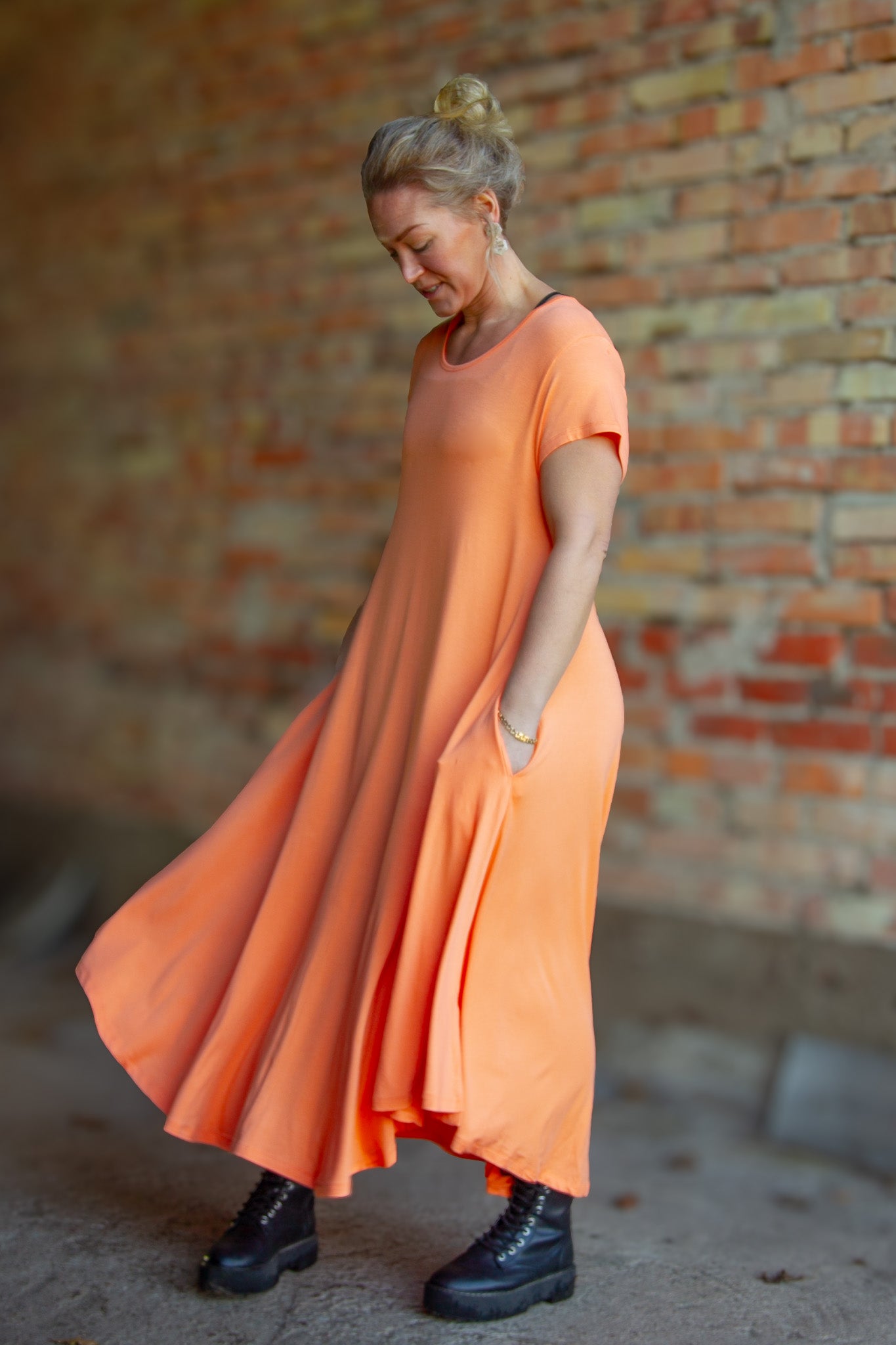 Oransje Kjole Ballerina Lang Oransje Potters