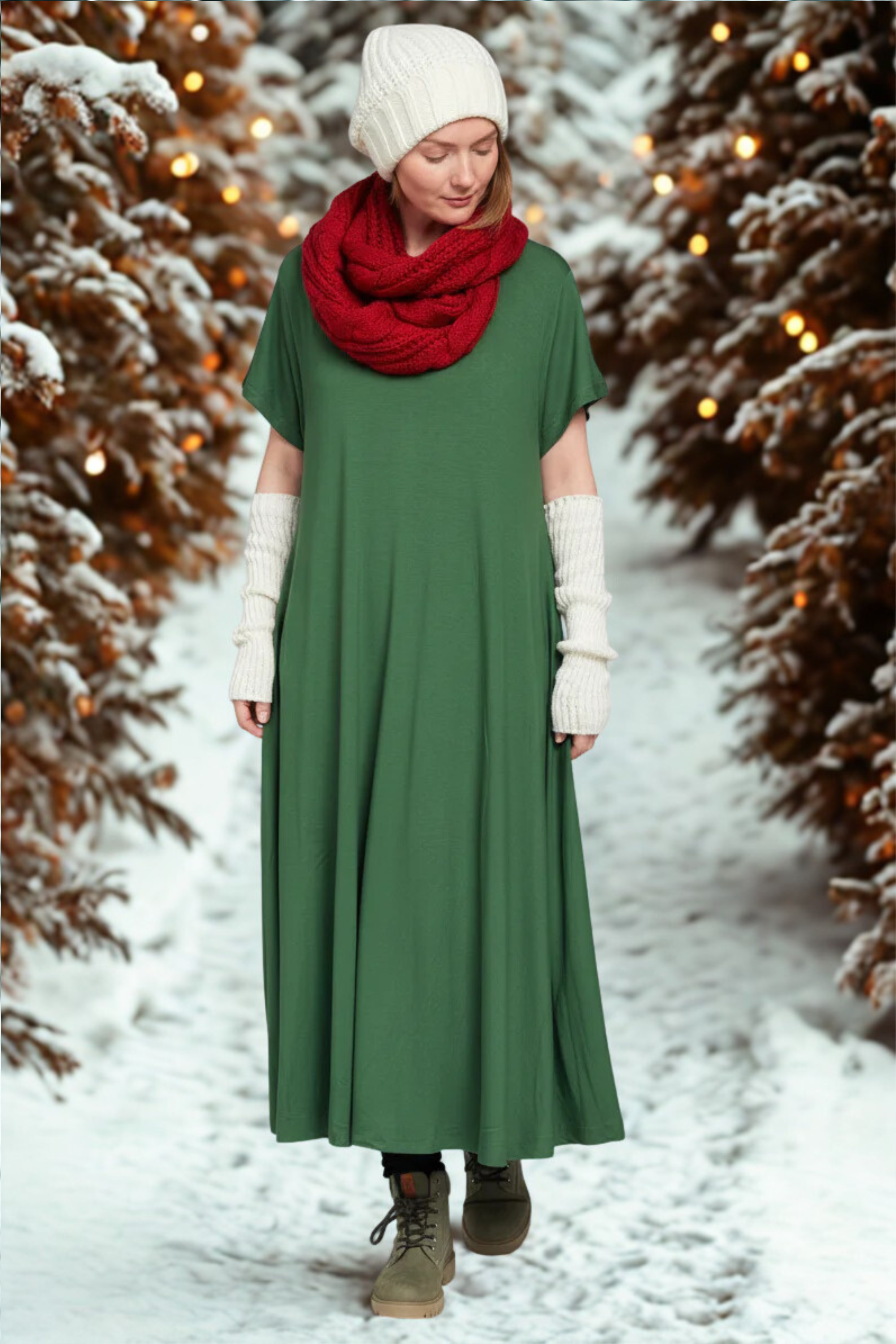 Mörkgrön Klänning Ballerina Original Dark Green