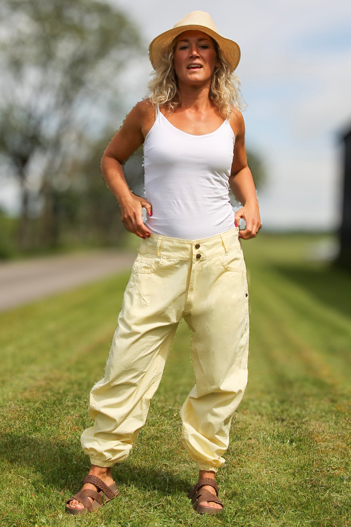Beige Cargo Broek Grimeton Cargo New Light Beige Crème