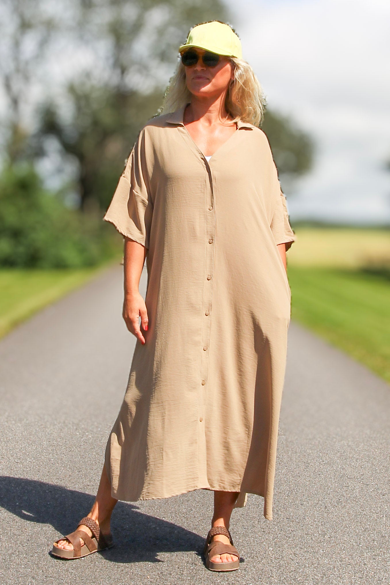 Beige Klänning Sahara shirtdress short-sleeve Recycled materials