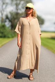 Beige Klänning Sahara shirtdress short-sleeve Recycled materials