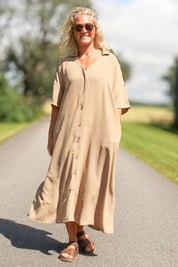 Beige jurk Sahara Longshirt Aarde