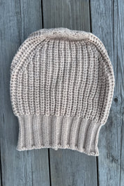 Beige Stickad Mössa Astrid Khaki