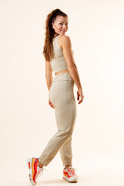 Beige Tights Yoga Stretch Beige