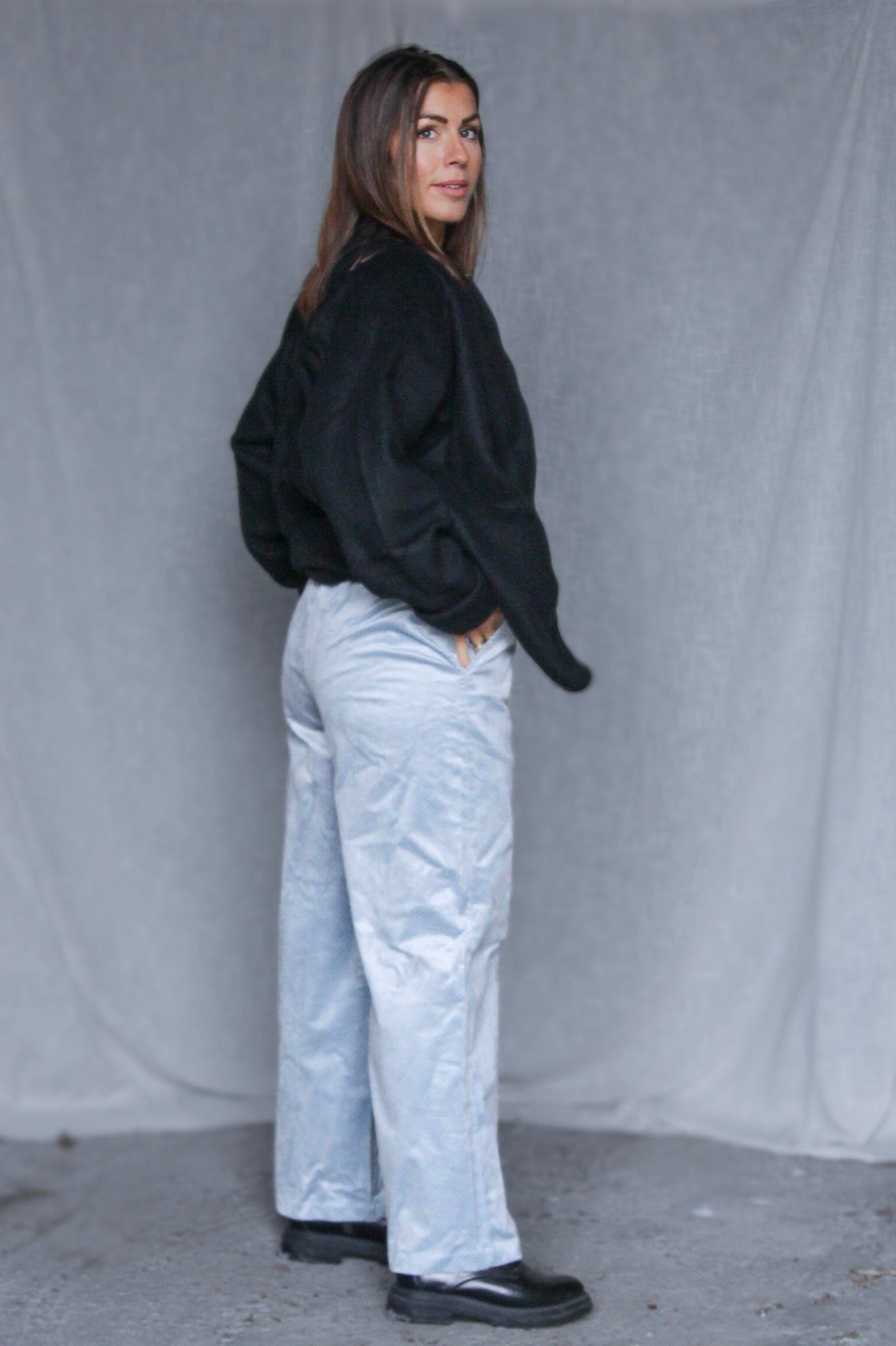 Blå Byxa Hiku Sammet Grey Blue