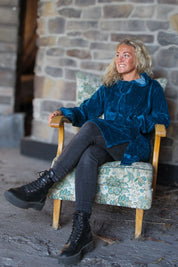 Blå Hættetrøje Kjole Lang Heron Blå