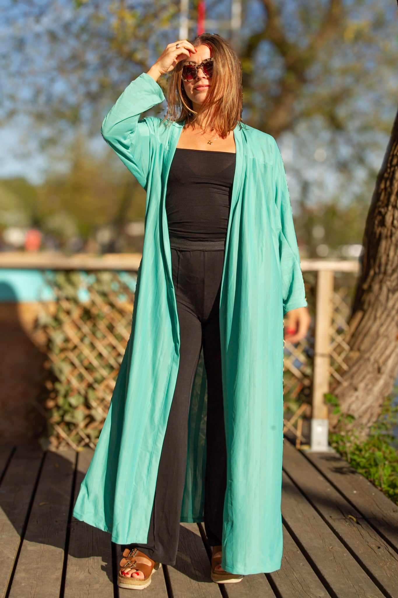 Blauwe Kimono Victoria Petrol