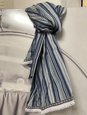 Blå Scarf Svep Stripe Blue