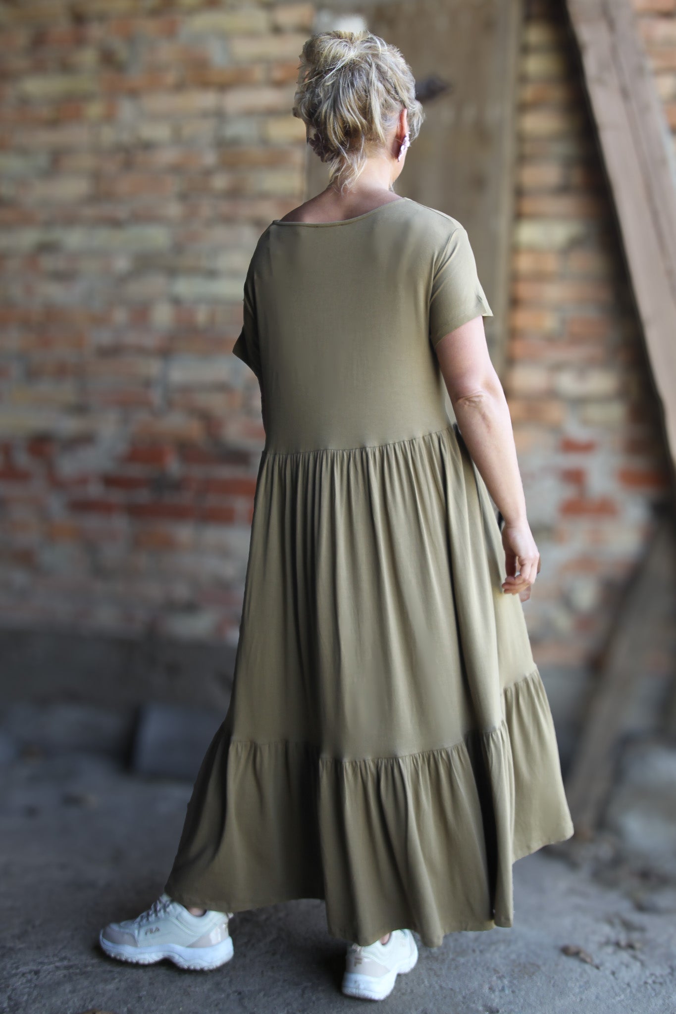 Brun/Beige Draperad Klänning Amelie Brown/Beige