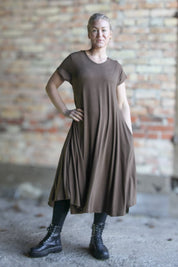 Brun Klänning Ballerina V-Neck Castagno