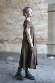 Brun Klänning Ballerina V-Neck Castagno