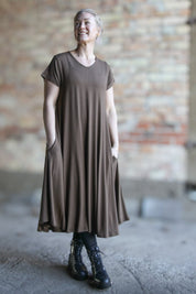 Brun Klänning Ballerina V-Neck Castagno
