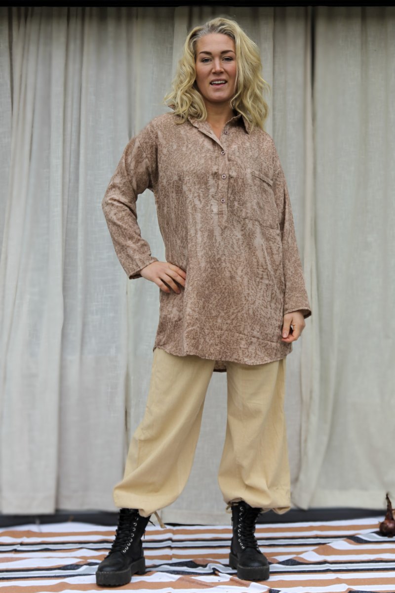 Brun Skjorta Dhalis Crinkle Brown