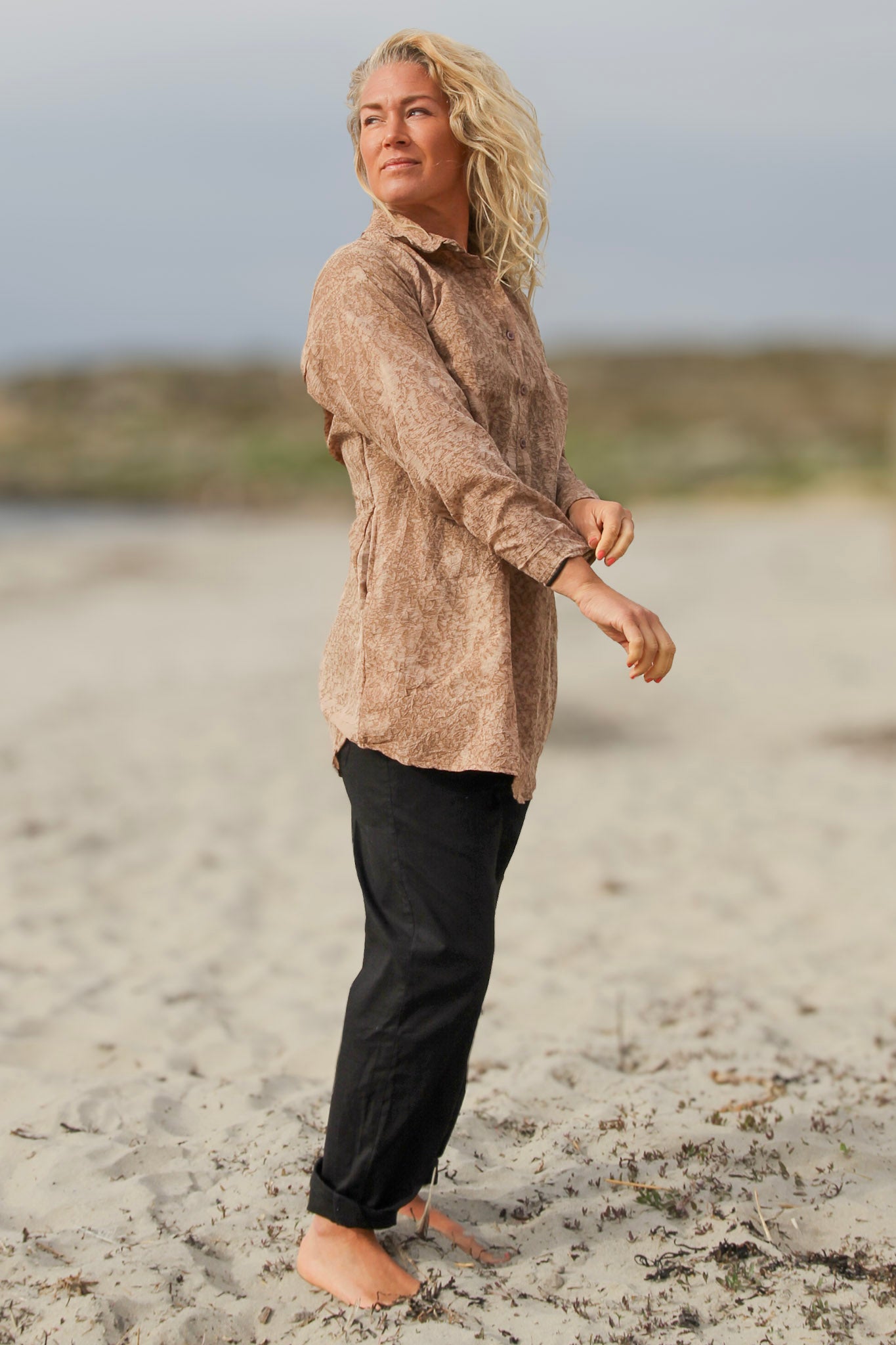 Brun Skjorta Dhalis Crinkle Brown