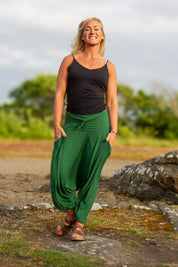 Grön Haremsbyxa Yoga Basic Original Warm Green