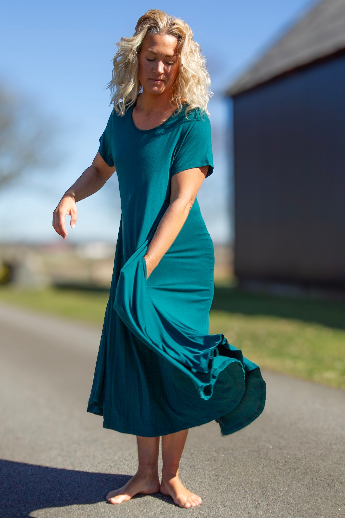 Grön Klänning Ballerina Original DK Sea Green