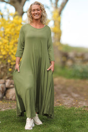Grön Klänning Ballerina V-Neck Long Green