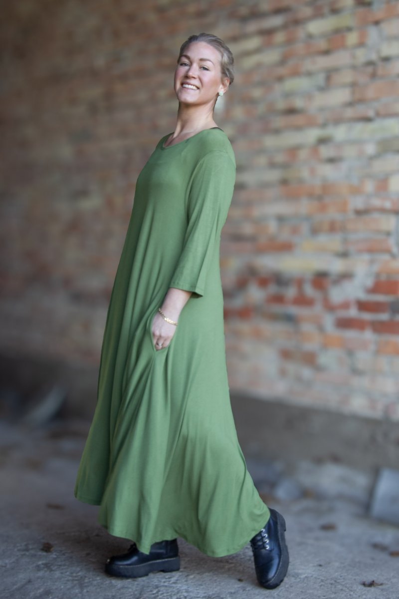 Grön Klänning Ballerina V-Neck Long Green