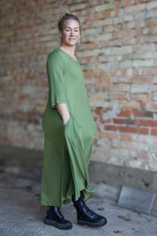 Grön Klänning Ballerina V-Neck Long Green
