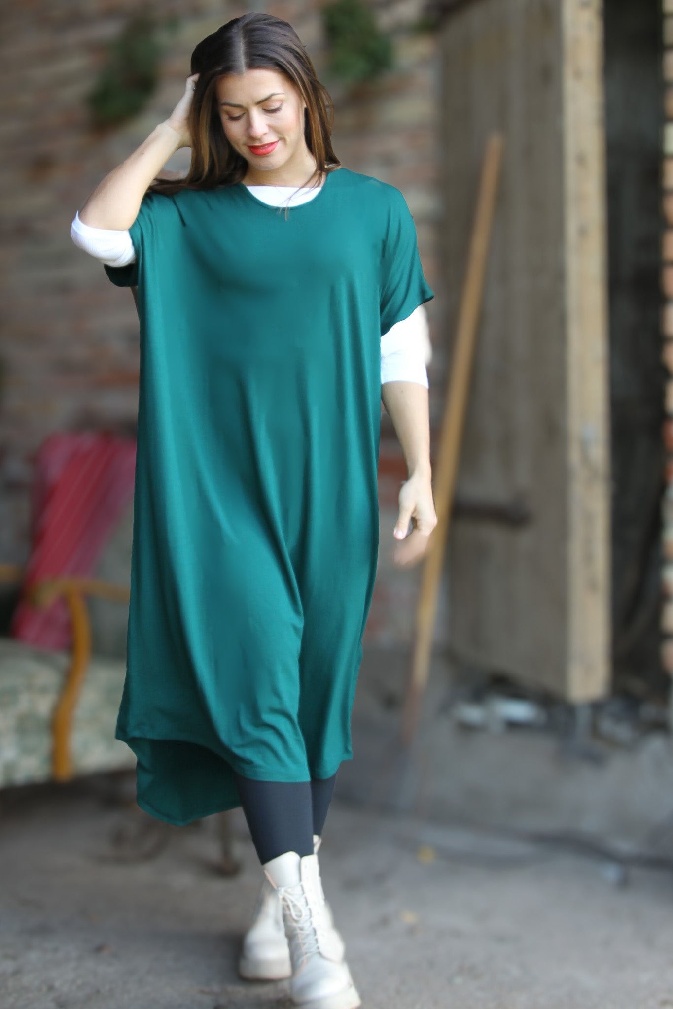 Grünes Kleid Eveline Smokepine Green