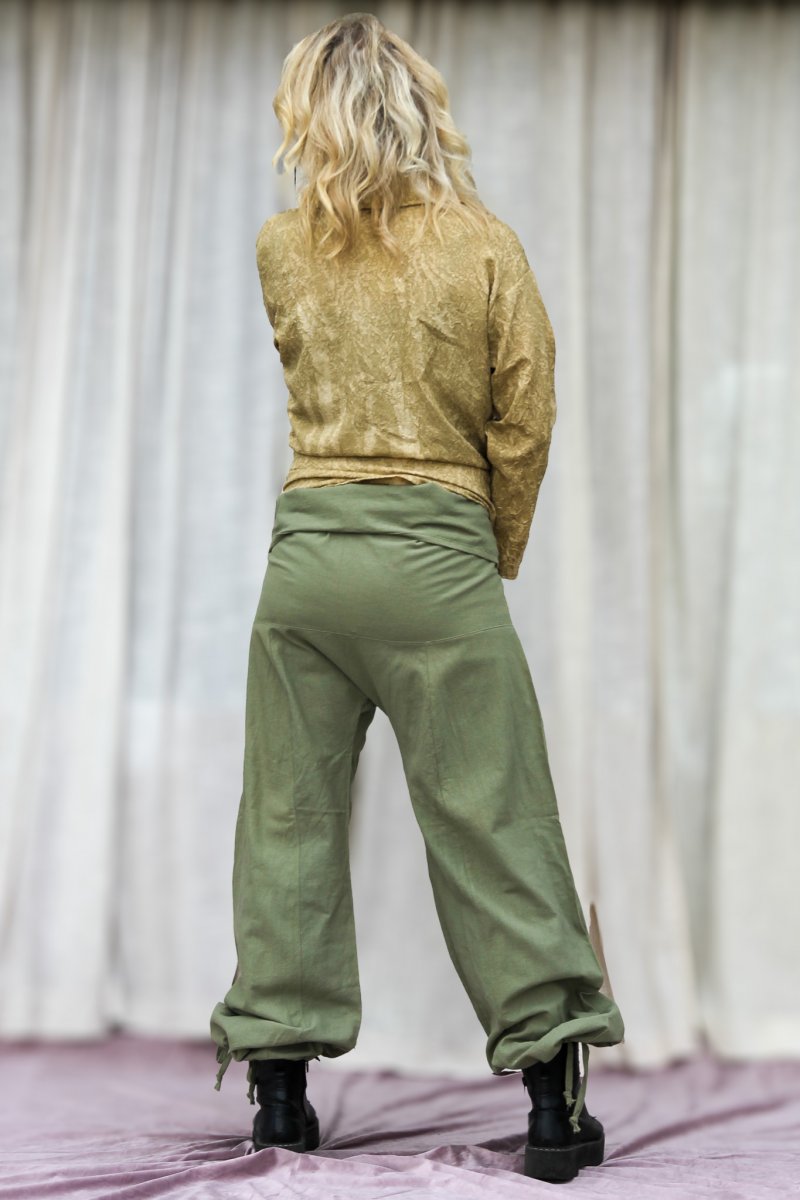 Grön Omlottbyxa Breath Linen Green
