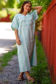 Grön Randig Klänning Skutskär Green