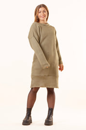 Grünes Strickpulloverkleid Backa Green