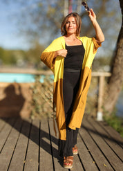 Keltainen &amp; Ruskea Kimono Tylösand Kaksivärinen Keltainen &amp; Pronssi