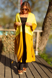 Keltainen &amp; Ruskea Kimono Tylösand Kaksivärinen Keltainen &amp; Pronssi
