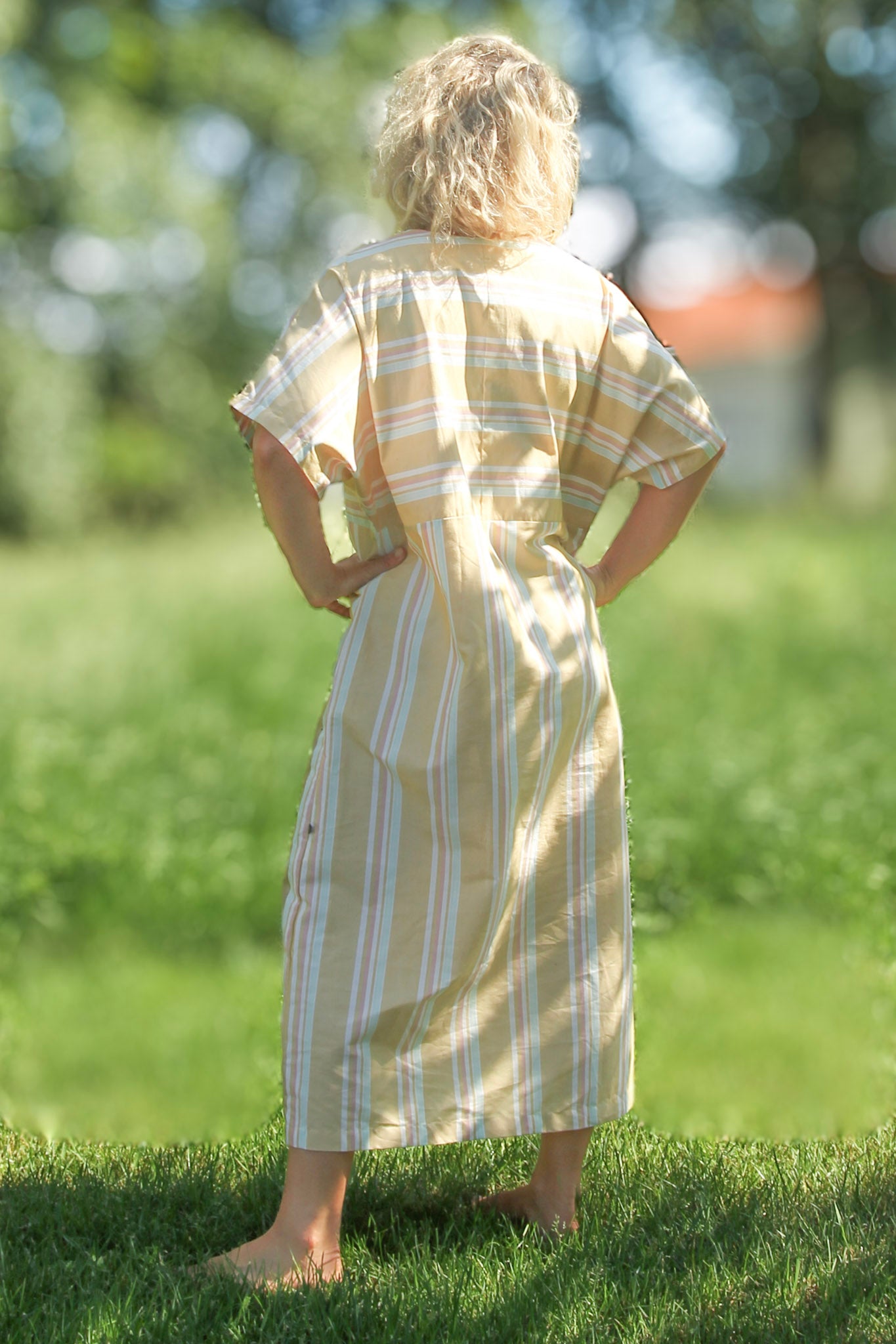 Gul Randig Klänning Skutskär Yellow