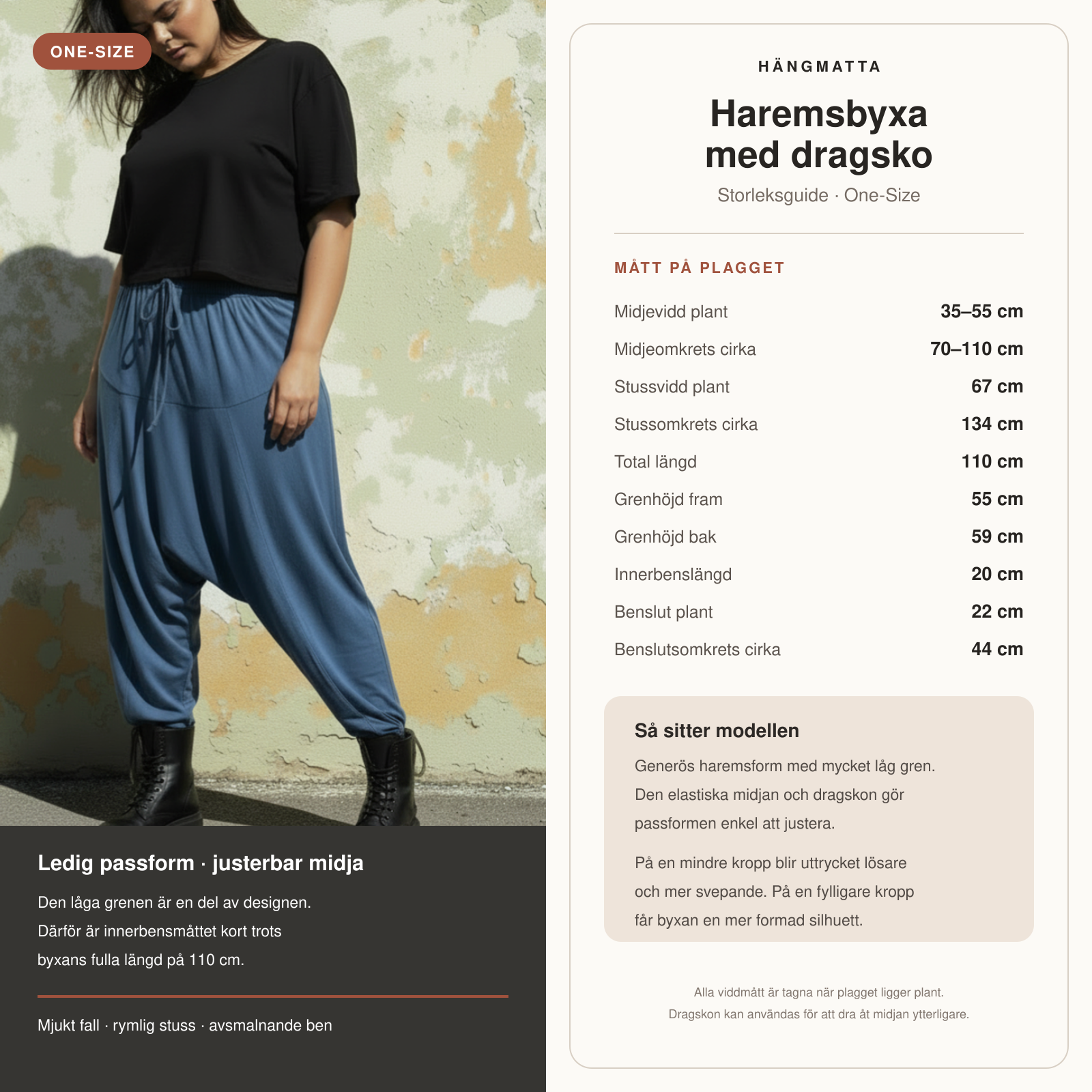 Denimblå Byxa Harem Classic Denim Grey Blue