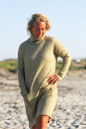 Ljusgrå/Grön Tröjklänning Polo Loose Light Grey Green