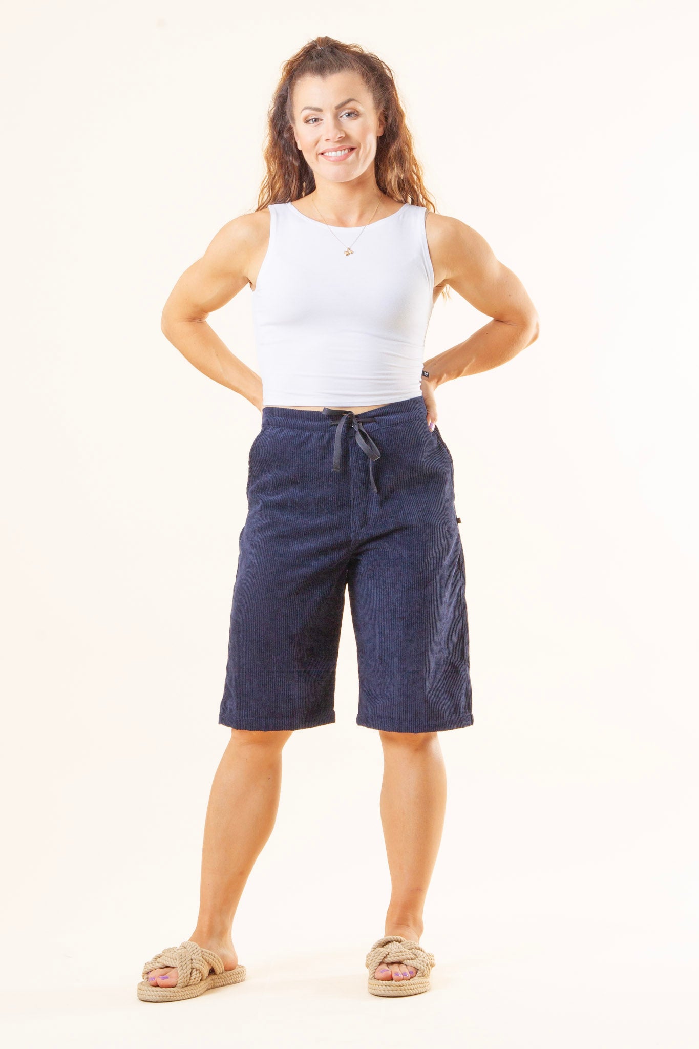 Sarek Cord Shorts Navy Blue