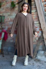 Mörkbrun Klänning Sahara Longsleeve Dark Brown