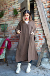 Mörkbrun Klänning Sahara Longsleeve Dark Brown