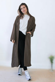 Mörkbrun Klänning Sahara Longsleeve Dark Brown