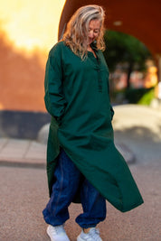 Dunkelgrünes Hemdblusenkleid Dhaliz Dunkelgrün