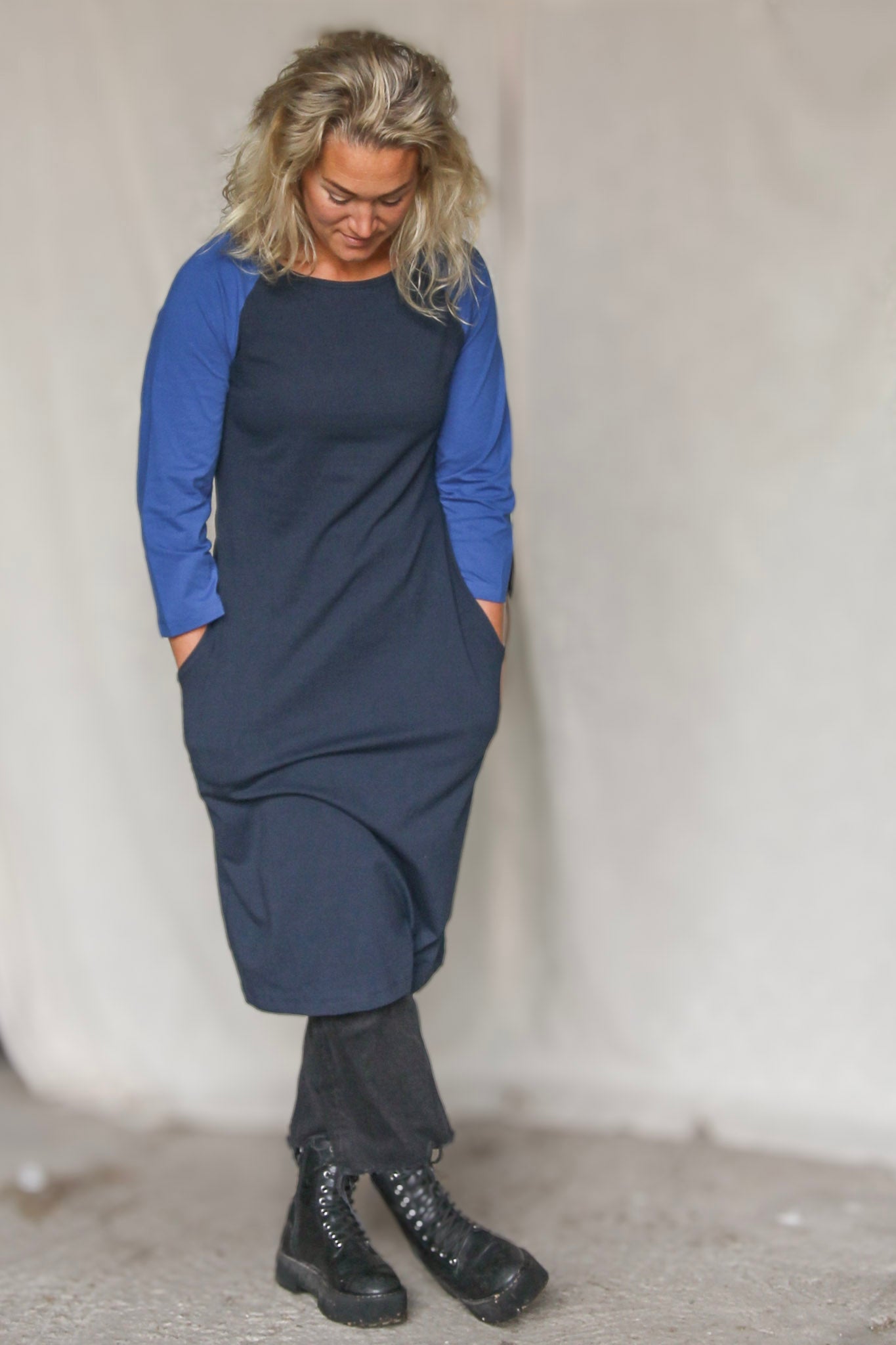 Mörklblå/Blå Klänning Juniskär Dark Blue/Blue