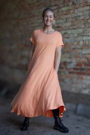 Orange Klänning Ballerina Long Orange Potters